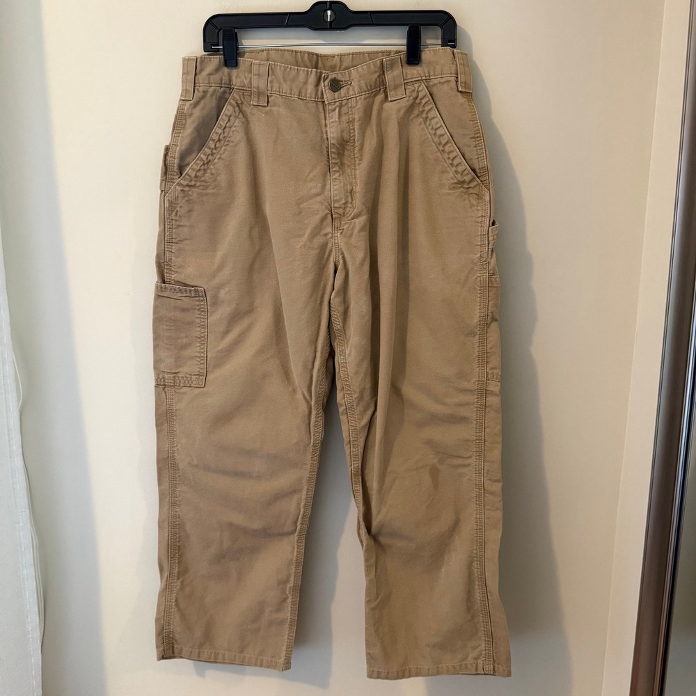 Carhartt B151-DKH Loose Fit Canvas Work Carpenter Pants Tan 33x30